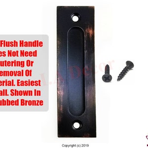 Barn Door Pull - Barn Door Handle - Barn Door Pocket Handle -  Flush Handle - Barn Door Hardware - Barn Door Hardware - NO ROUTERING!