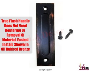 Barn Door Pull - Barn Door Handle - Barn Door Pocket Handle -  Flush Handle - Barn Door Hardware - Barn Door Hardware - NO ROUTERING!