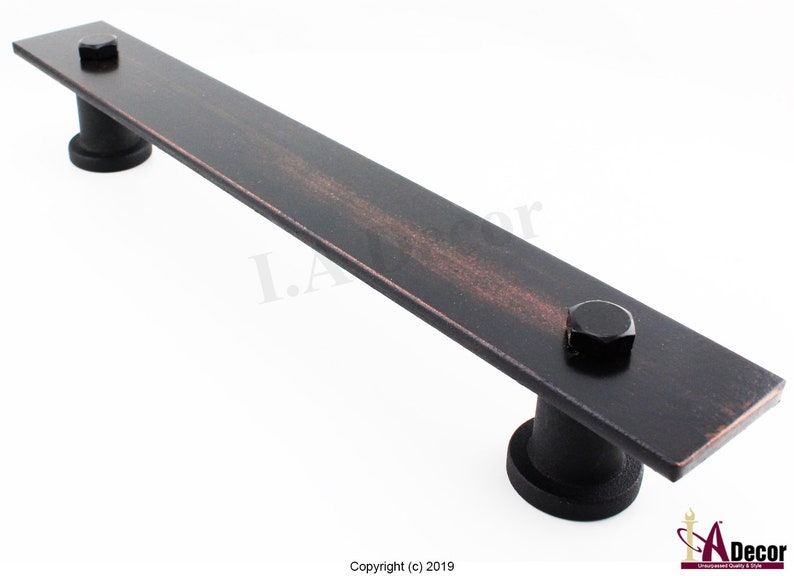 Oilrubbed Bronze Barn Door Handle Bronze Barn Door Pull Oil Rubbed Bronze Handle Modern Barn Door Handle Solid Barn Door Handle image 2