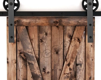 Barn Door Hardware -Sliding Barn Door Hardware -Black Barn Hardware Barn Door No Rail - Barn Door Hardware DIY Barn Door -Fast Ship