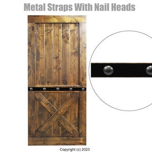 Door Straps With Nail Heads - Barn Door Metal Straps - Decorative Door Straps - Rustic Door Straps - Industrial Rustic Door Straps