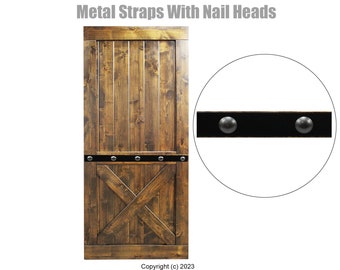 Door Straps With Nail Heads - Barn Door Metal Straps - Decorative Door Straps - Rustic Door Straps - Industrial Rustic Door Straps