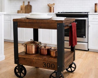 Cart Table Cart Island Factory Cart Table With Large Wheels Similar Look To Reclaimed Wood Table  Industrial Cart Rustic Island Kitchen