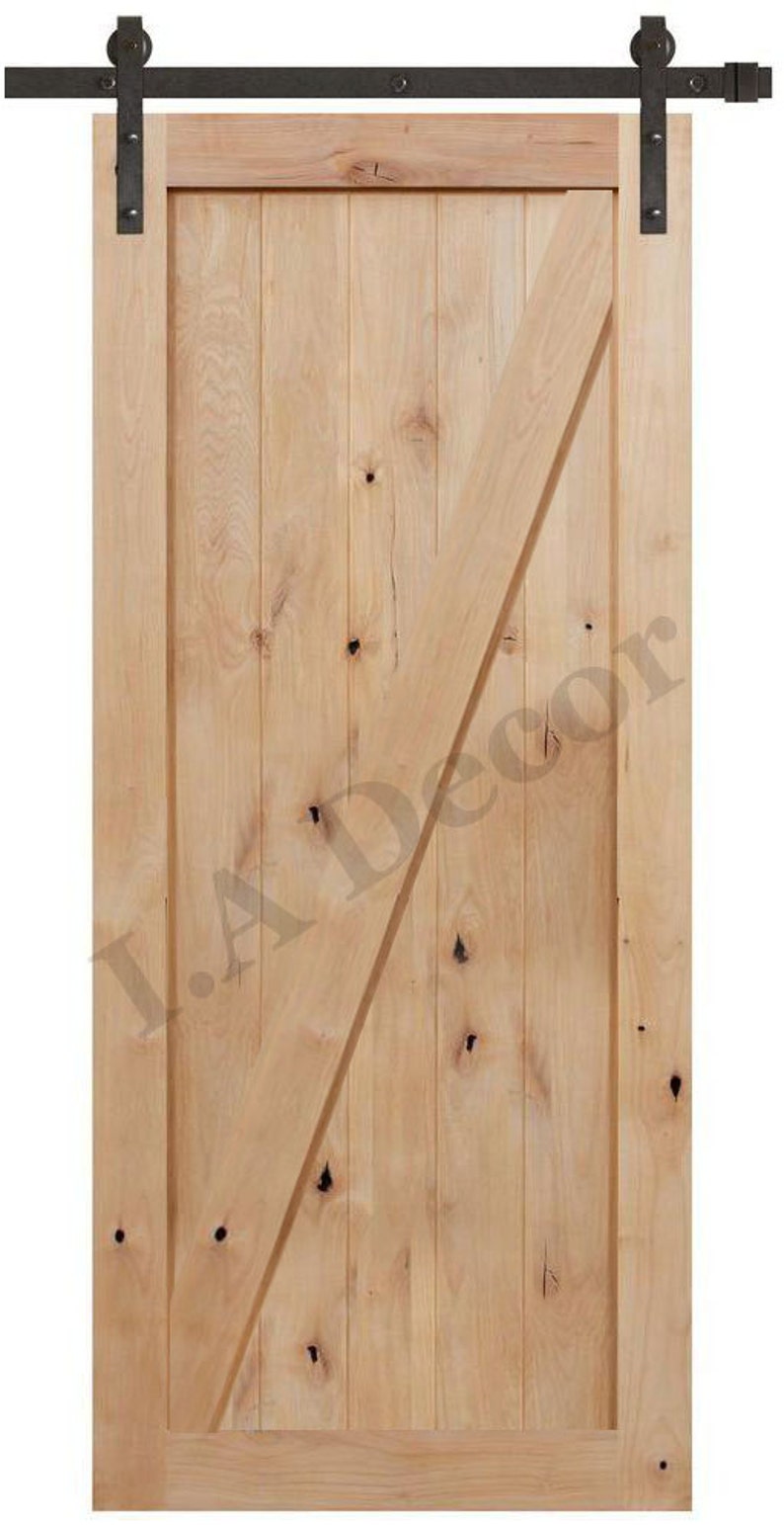 Alder Barn Door Unfinished Or Finished Z Brace Custom Sliding Pantry Bathroom Closet Solid Wood