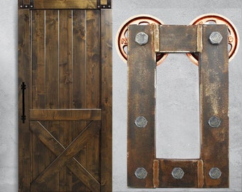 Real Rust Sliding Barn Door Hardware: Industrial Steampunk Style
