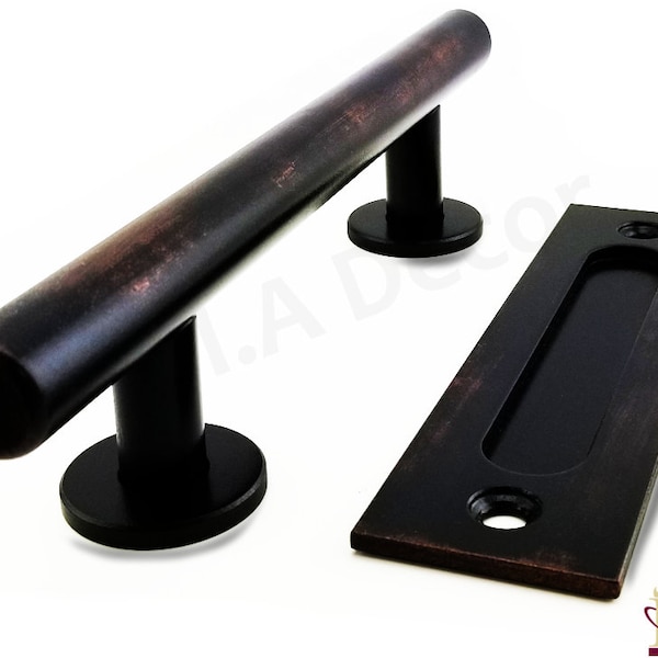 Barn Door Handle Combo Pole handle barn door hardware modern barn door handle round barn door pull oil rubbed bronze barn handle Modern