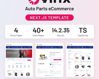 Ovinx自動車部品eコマースNext.jsテンプレート、カーアクセサリーストア、TypeScriptレスポンシブショップウェブサイト