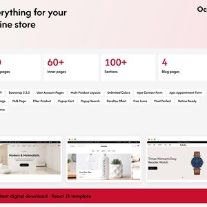 Plantilla Ochaka React, tema multipropósito para tienda online de comercio electrónico con ReactJS, sitio web para tiendas de moda y electrónica. imagen 20