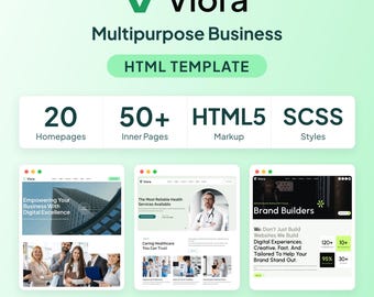 Viora 多目的ビジネス HTML テンプレート、ホームページ 20 種類、企業、代理店、医療、SaaS、レスポンシブ SCSS ウェブサイト