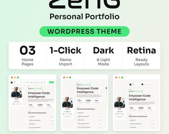 ZenG パーソナルポートフォリオ WordPress テーマ、履歴書、CV、Elementor、クリエイティブフリーランサーテンプレート、デジタルダウンロード