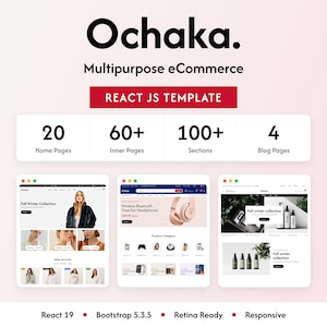 Ochaka React Template, Multipurpose eCommerce ReactJS Online Store Theme, Fashion Electronics Shop Website