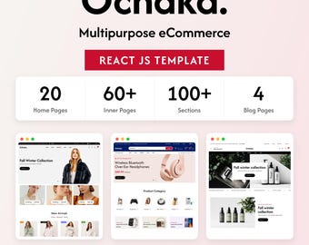 Ochaka Reactテンプレート、多目的eコマースReactJSオンラインストアテーマ、ファッションエレクトロニクスショップウェブサイト