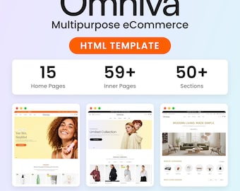 Omniva 多目的 eコマース HTML テンプレート、Bootstrap オンライン ストア ウェブサイト、ファッション、家具、美容、レスポンシブ ショップ