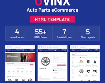 Ovinx自動車部品ECサイト向けHTMLテンプレート｜Bootstrap 5対応レスポンシブショップ（デジタルダウンロード）