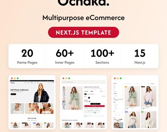 Plantilla multipropósito de comercio electrónico Ochaka para Next.js, sitio web de tienda online con React 19, decoración de moda y electrónica