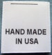 100 pcs  White Printed Clothing Labels, Care Label - Hand Made In USA 