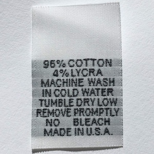 250pcs White Woven Content Apparel Clothing Sewing Garment Care Label Tags - 96 Cotton / 4 Lycra
