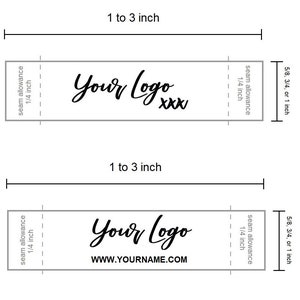 100 pcs Custom Printed Professional Thermal Clothing Care Tags Labels Black Ink on White Satin image 3