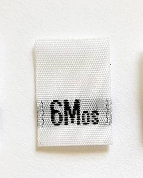 100 Pcs White Woven Sewing Kids Clothing Labels, Toddler Size Tags