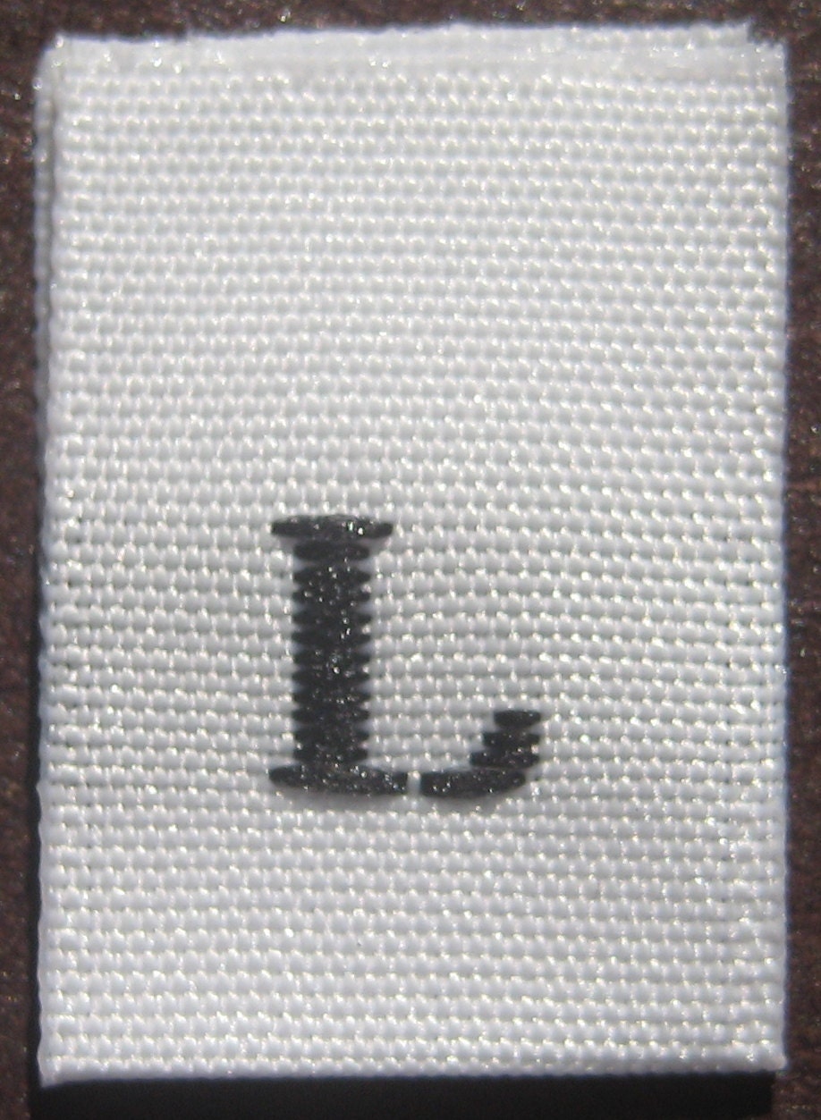 250 Pcs Woven Clothing Size Labels - XS S M L XL, White Tafetta, Non-Fraying, Made In USA By Sean Label
