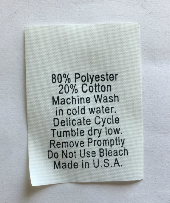 250 Pcs White Printed Satin Clothing Labels Care Label 80 - Etsy
