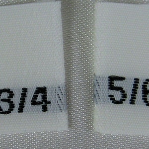 Mixed Lot 500 pcs Woven Clothing Garment Wardrobe Folded Sewing Label Unisex Apparel Size Tags - 1/2, 3/4, 5/6, 7/8 (125pcs each size)