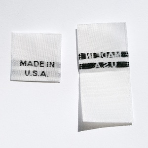 250 pcs White Clothing Sewing Garment Apparel Wardrobe Origin American Made Folded Woven Care Label - Made In USA