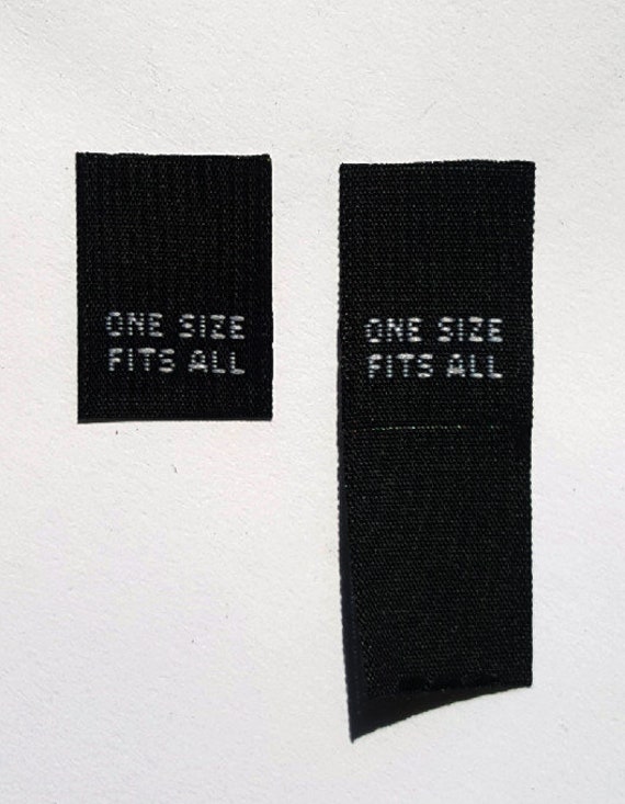 1000 pcs WOVEN GARMENT SEWING SIZE 10 LABELS in Black w White Letter Ship@US