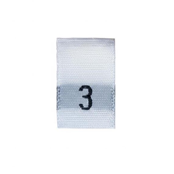50 pcs White Woven Sewing Clothing Labels, Toddler Size Tags Size  Three