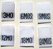 Mixed Lot of 120 pcs White Woven Clothing Labels, Size Tags - 3mo 6mo 9mo 12mo 18mo 24 mo -  20 pcs each size 