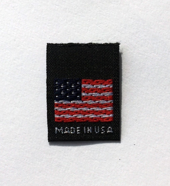 100 Pcs Folded Double Sided Black American Flag - Red White & Blue