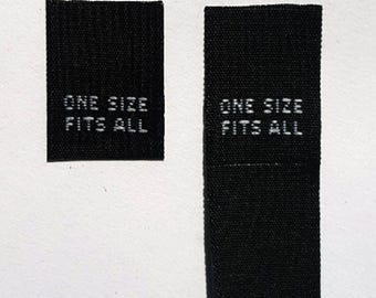 500 pcs  Black  Woven Clothing Labels, Care Label - One Size Fits All