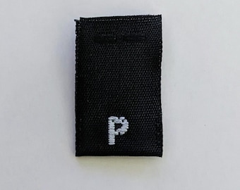 Size P (Preemie or Petite) Clothing Woven Folded Sewing Black Sew in Size Label