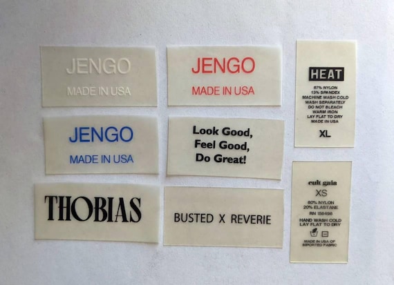 500 pcs Custom Printed Professional TPU Silicone Sport Labels, Active Wear, Clear Transparent Clothing Sewing Labels