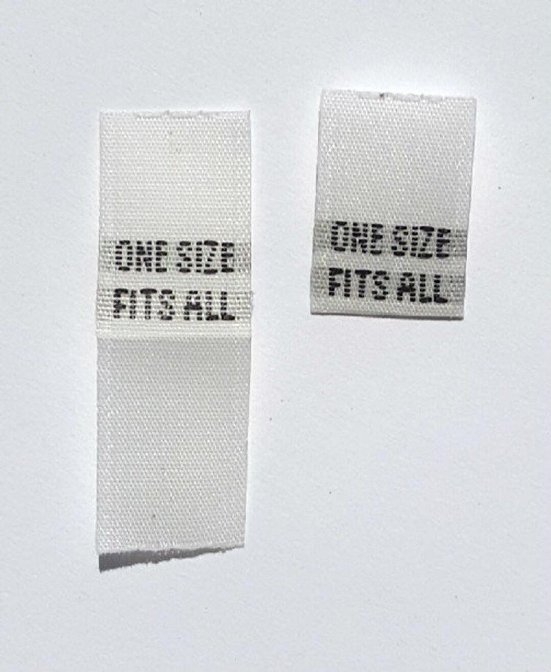 500 Pcs White Woven Clothing Sewing Size Tag Label - One Size Fits All ...