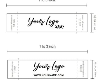 5000 pcs Custom Printed Professional Satin Clothing Care Tags Labels- Black Thermal Ink on White Satin