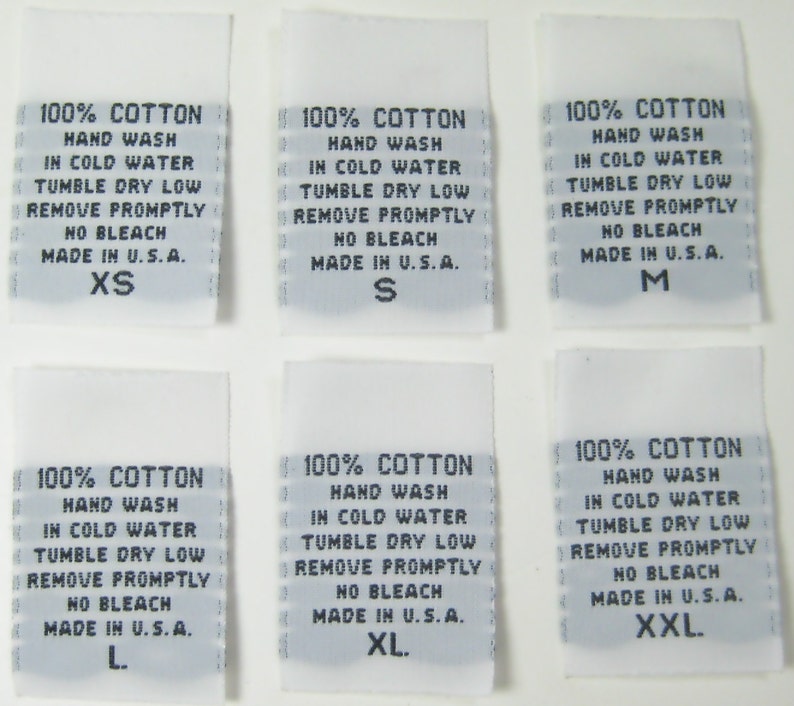 100 pcs White Woven Clothing Labels Care Label  100% Cotton image 0