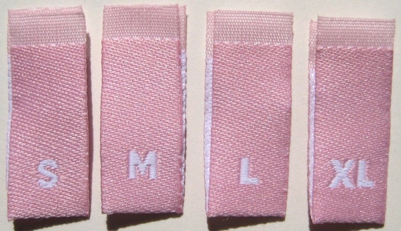 500 pcs LIGHT PINK WOVEN TODDLER CLOTHING LABELS 4T 2T 3T SIZE TAGS