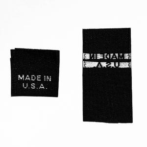 1000 pcs Black Clothing Sewing Garment Apparel Wardrobe Origin American Made Folded Woven Care Label - Made In USA