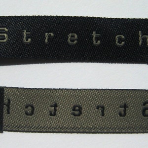 250 pcs Navy Blue Woven Clothing Labels, Care Label - STRETCH