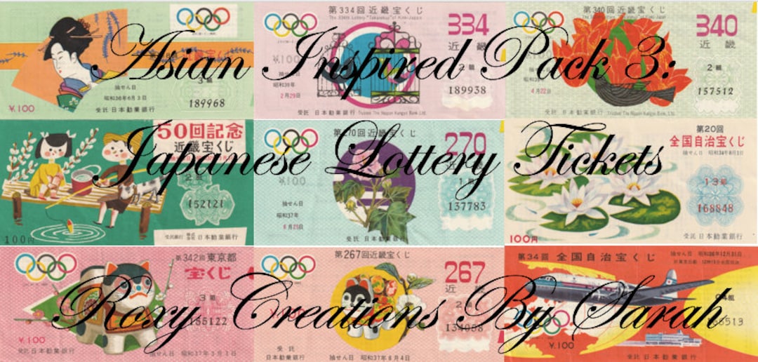 Asian Inspired Ephemera Pack 3- Japanese Lottery Tickets - Etsy