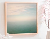 Abstract ocean landscape print, Minimalist art Calm sea photography Large wall art Mint bedroom decor, Tranquil water art beach print