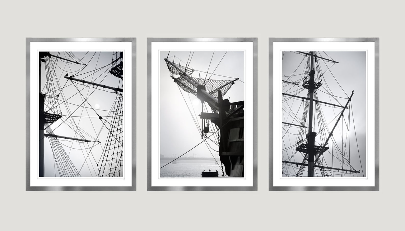 Sailing Ship print Black white Nautical art for men apartment Etsy