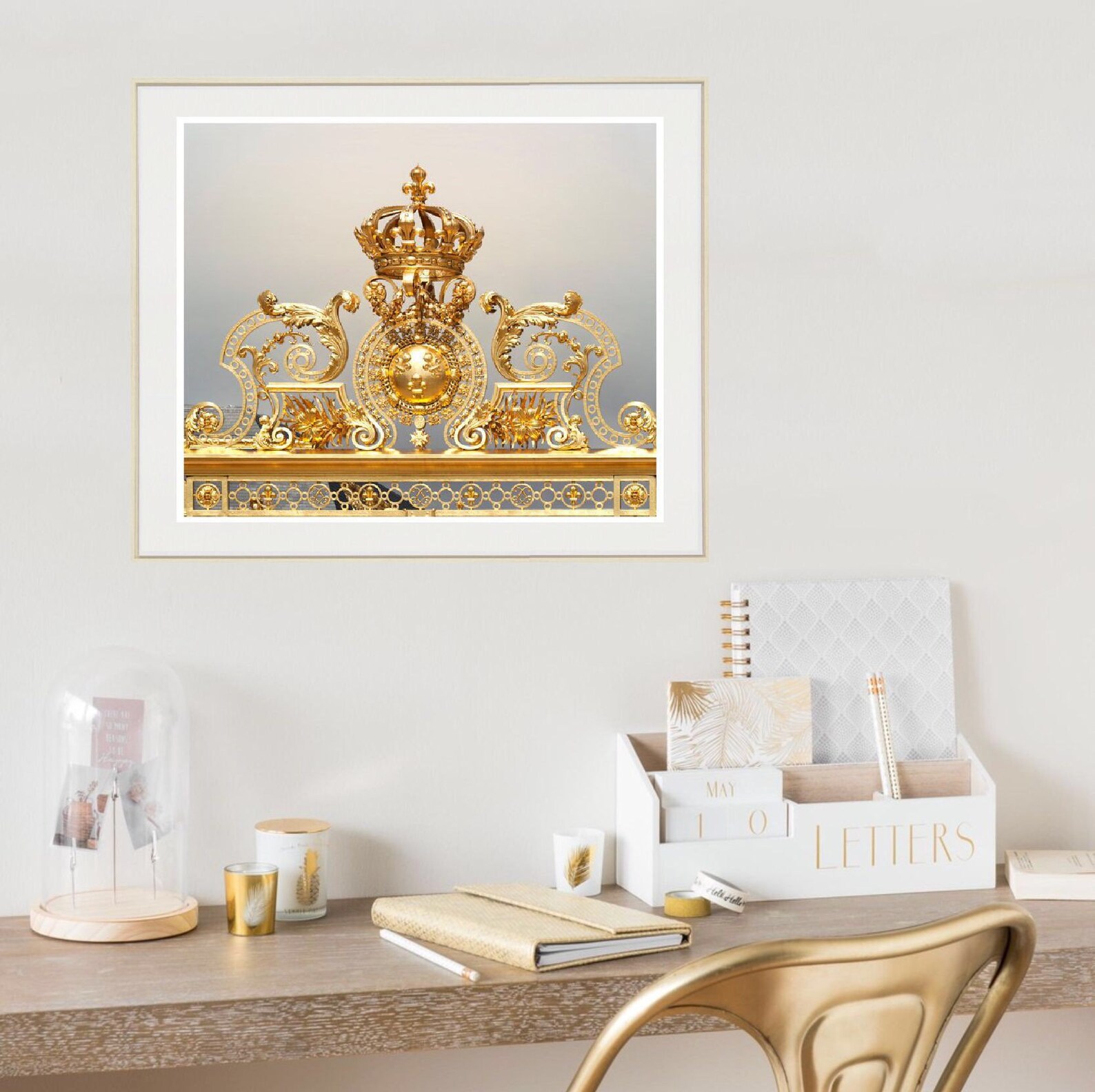 Gold Crown decor Versailles Photography 20x24 print Large | Etsy