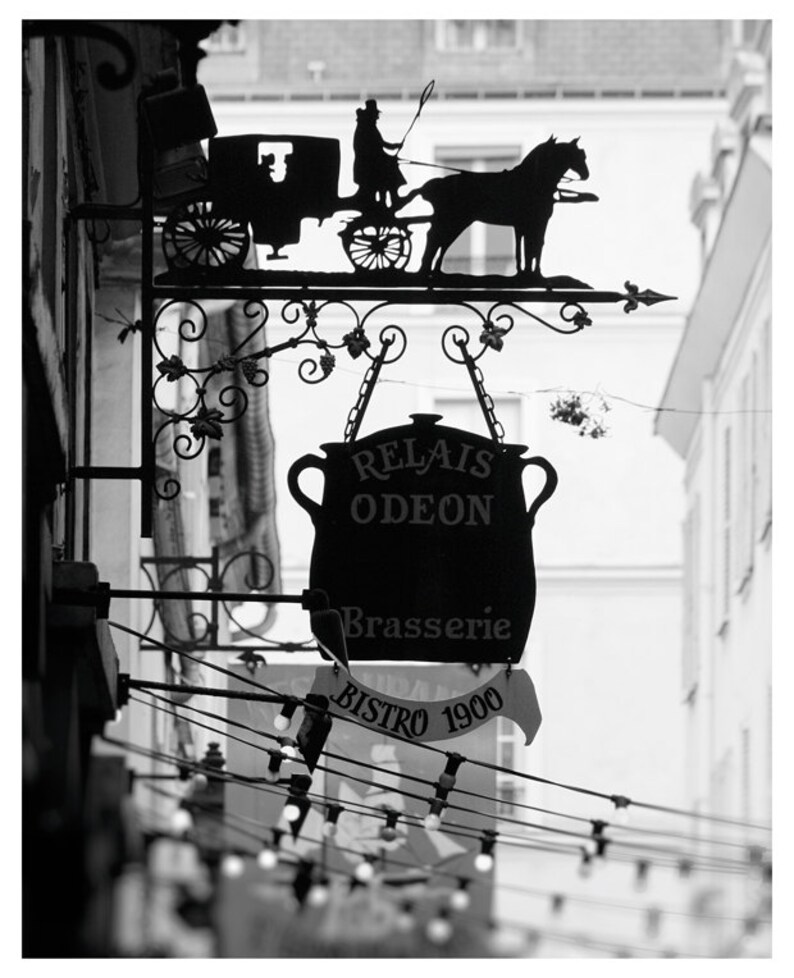 Black and White Paris Wall Art Print Set of 3 Paris Cafe Etsy