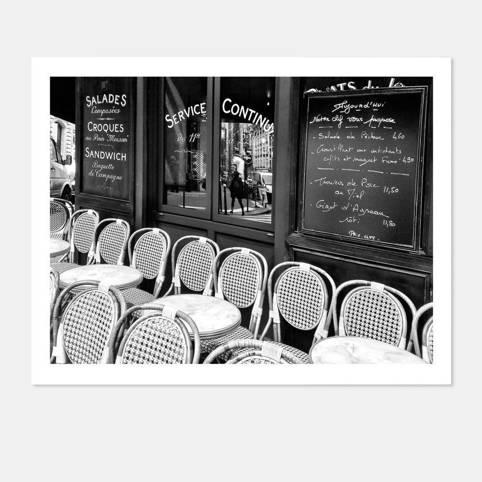 Black White Paris Cafe Print French Kitchen Decor Paris Etsy