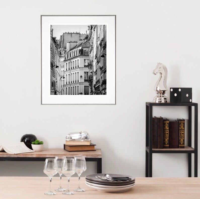 Black and white Paris photography Large wall art print City Etsy