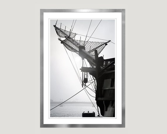 Nautische Wand Dekor Schiff Druck Schwarz Und Weiss Fotografie Etsy