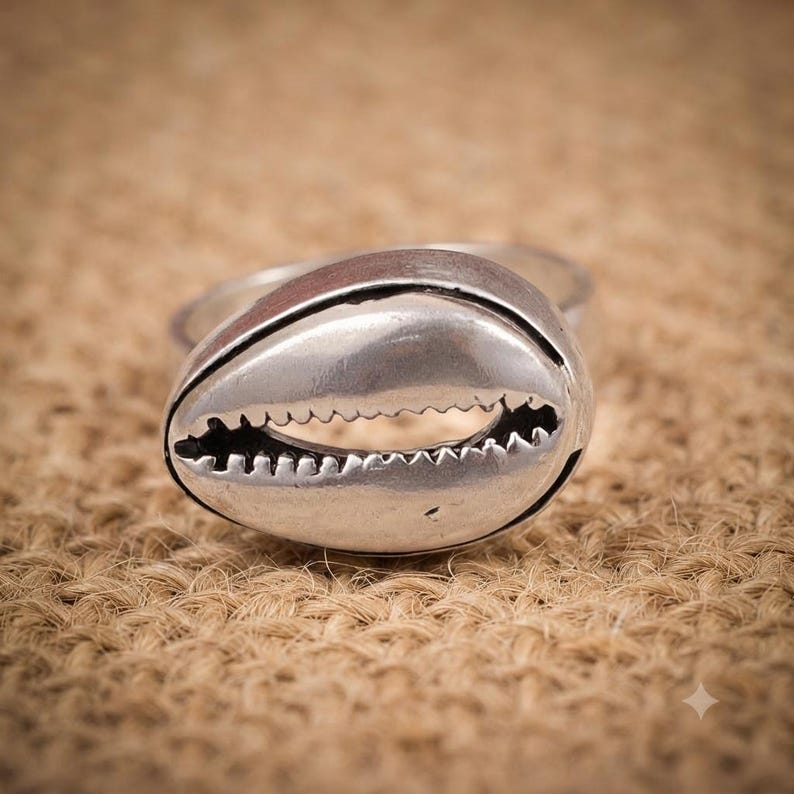 Pfr First Order Cowrie Ring, 925 Silver Ring, Nature Inspired Ring, Unique Silver Band ...