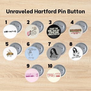 Hartford The Unraveled Tour-knappnål, OR3-konserttillbehör, Olivia-knappnål, Honeybee-merchandise, Hfd + Me, Stupid Song